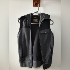 Burton Charcoal Gray Hooded Vest with Black Yoke